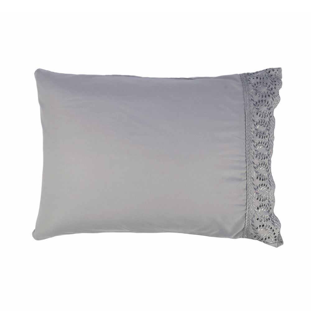 Jogo de Cama Imperial Casal com Renda Havan Casa 4 pçs - Cinza Amianto