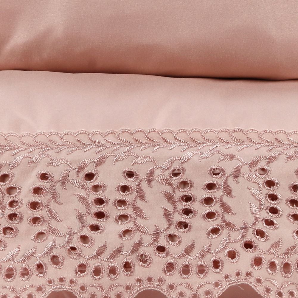 Jogo de Cama Imperial Casal com Renda Havan Casa 4 pçs - Rosa