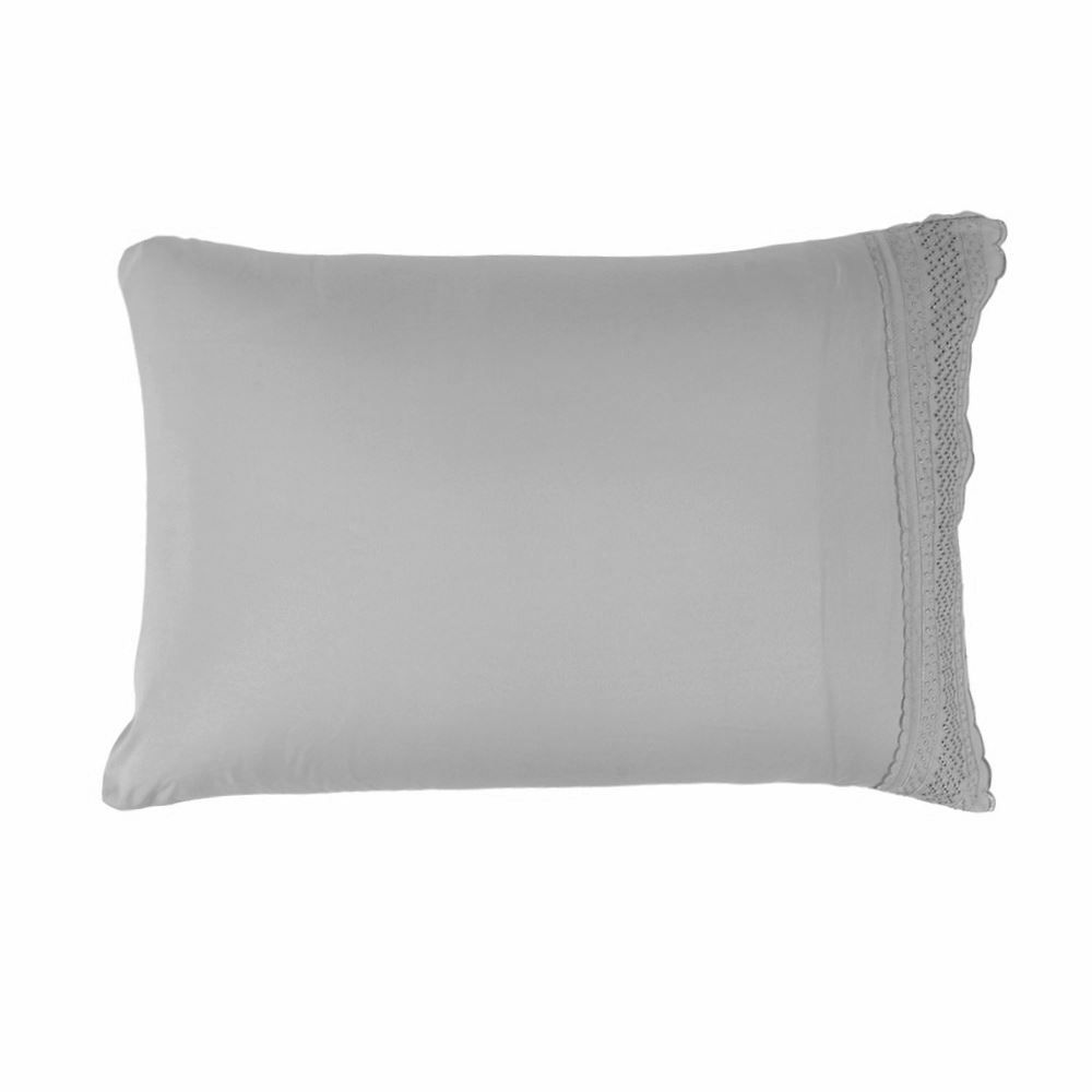 Jogo de Cama Queen com Renda Imperial Havan Casa 4 pçs - Cinza Amianto