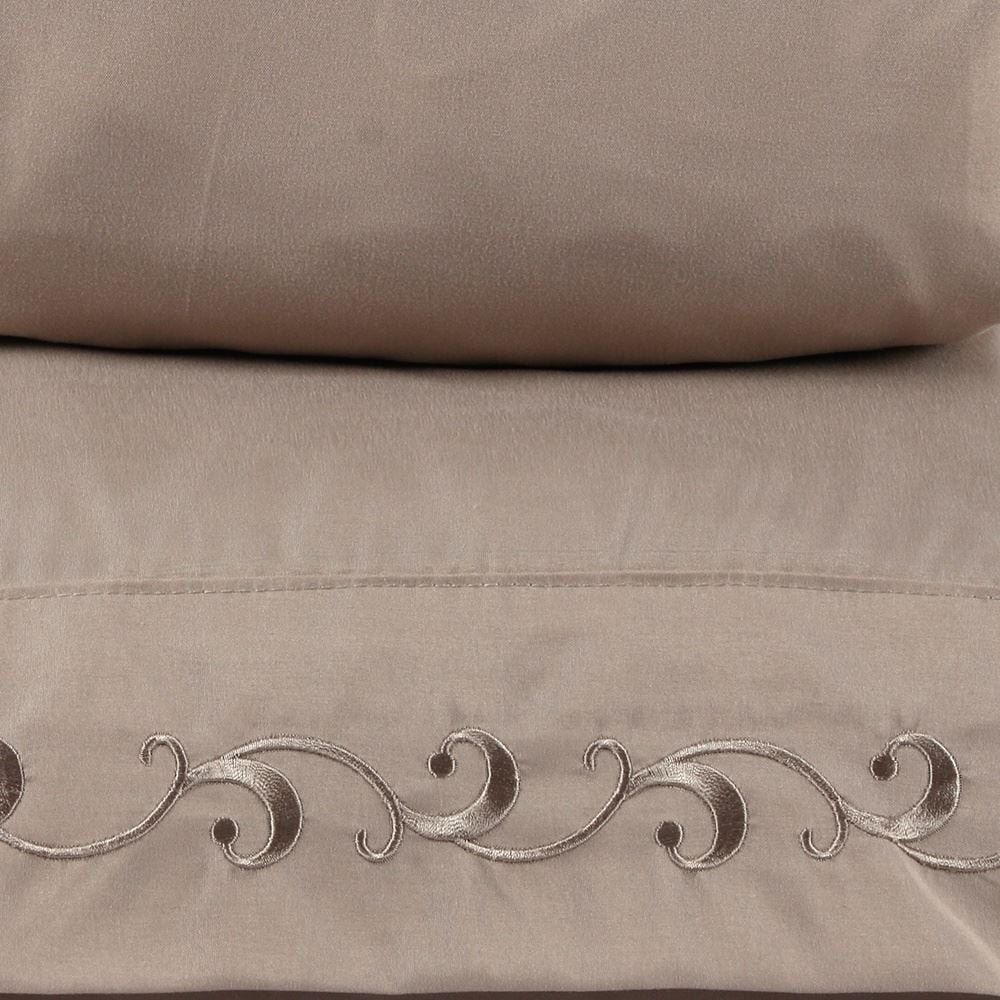 Jogo de Cama Casal Imperial Bordado Havan Casa 4 pçs - Bege