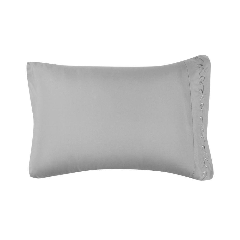 Jogo de Cama Casal Imperial Bordado Havan Casa 4 pçs - Cinza Amianto