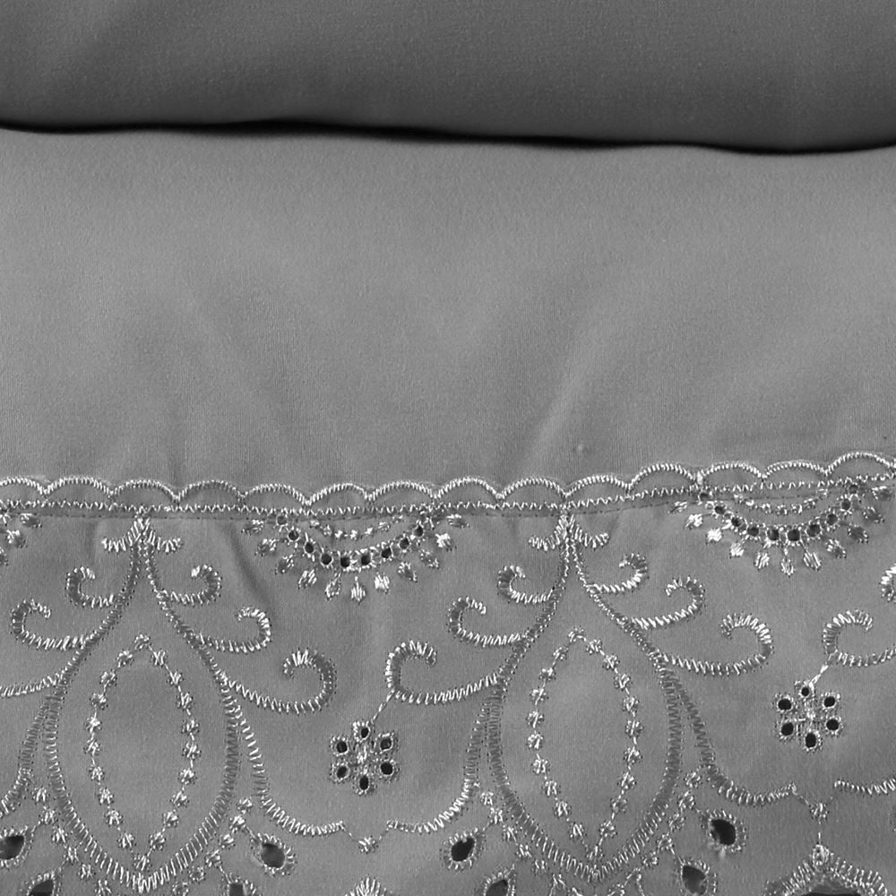 Jogo de Cama Casal Imperial com Renda Havan Casa 4 pçs - Cinza Amianto