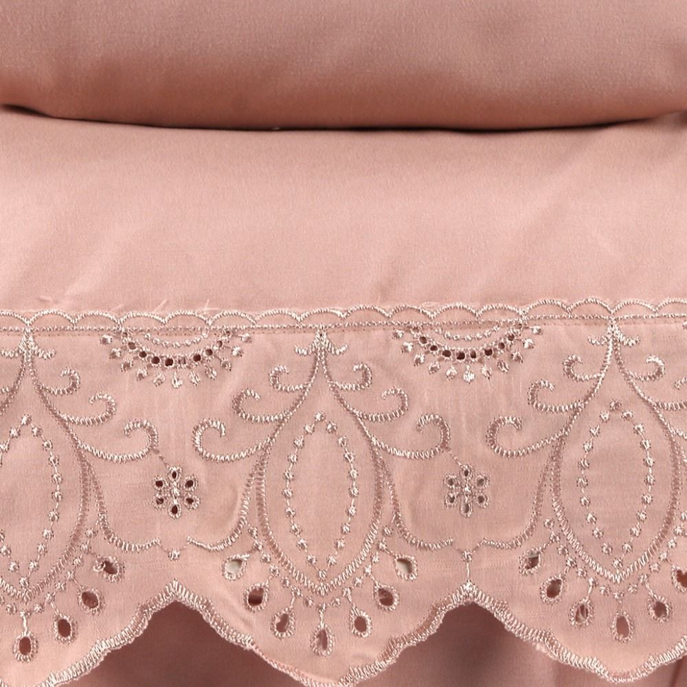 Jogo de Cama Casal Imperial com Renda Havan Casa 4 pçs - Rosa