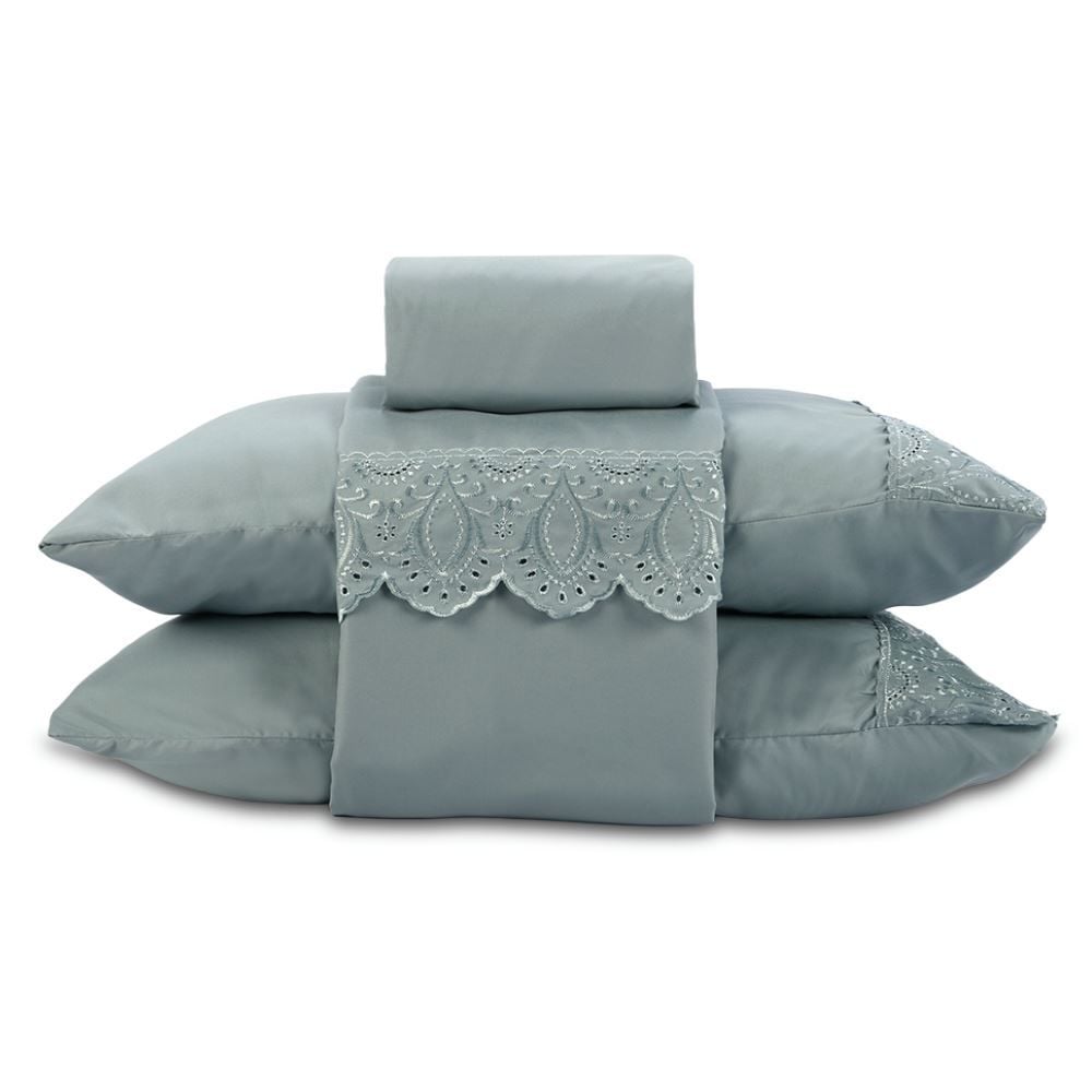 Jogo de Cama Casal Imperial com Renda Havan Casa 4 pçs - Verde