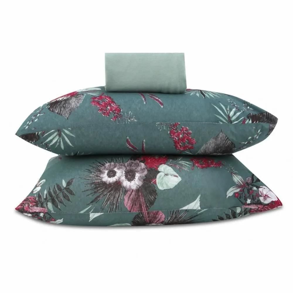 Jogo de Cama Casal Malha Solecasa Havan Casa 3 pçs - Veruska Verde