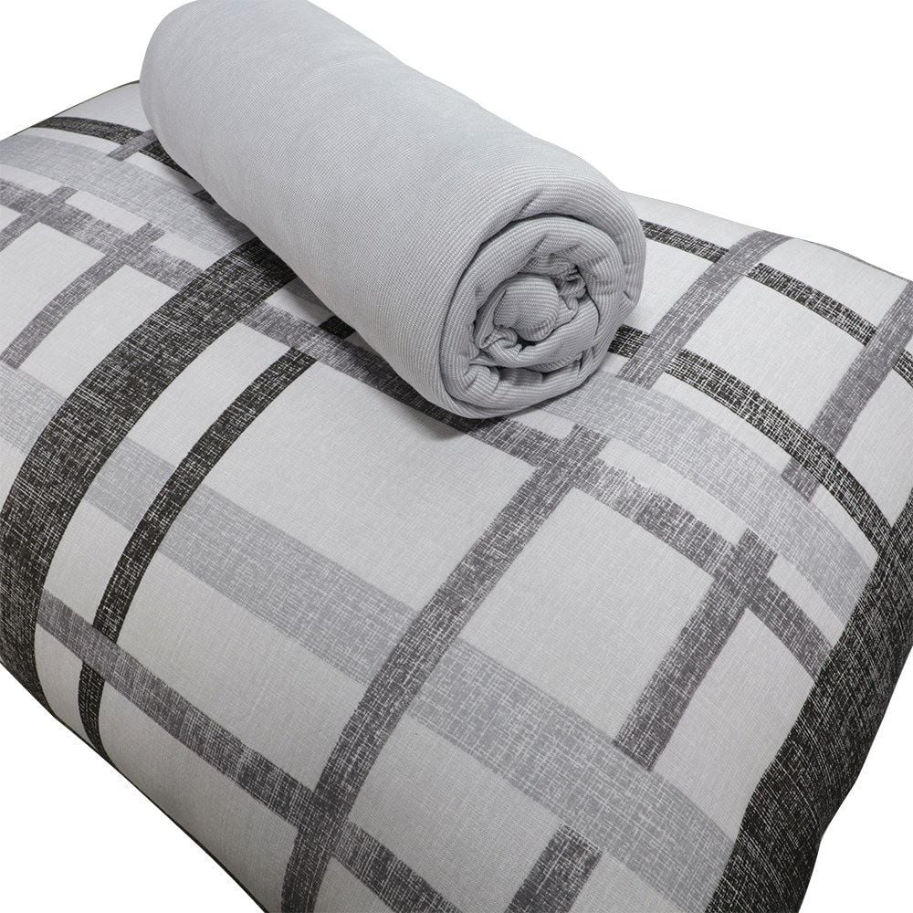 Jogo de Cama Casal Malha Solecasa Havan Casa 3 pçs - Trama Urbana Cinza