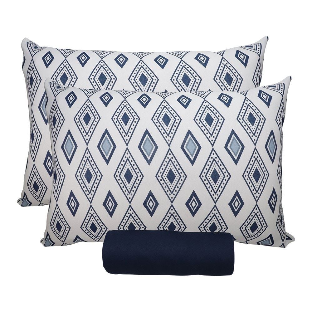 Jogo de Cama Casal Malha Solecasa Havan Casa 3 pçs - Horizonte Azul Profundo