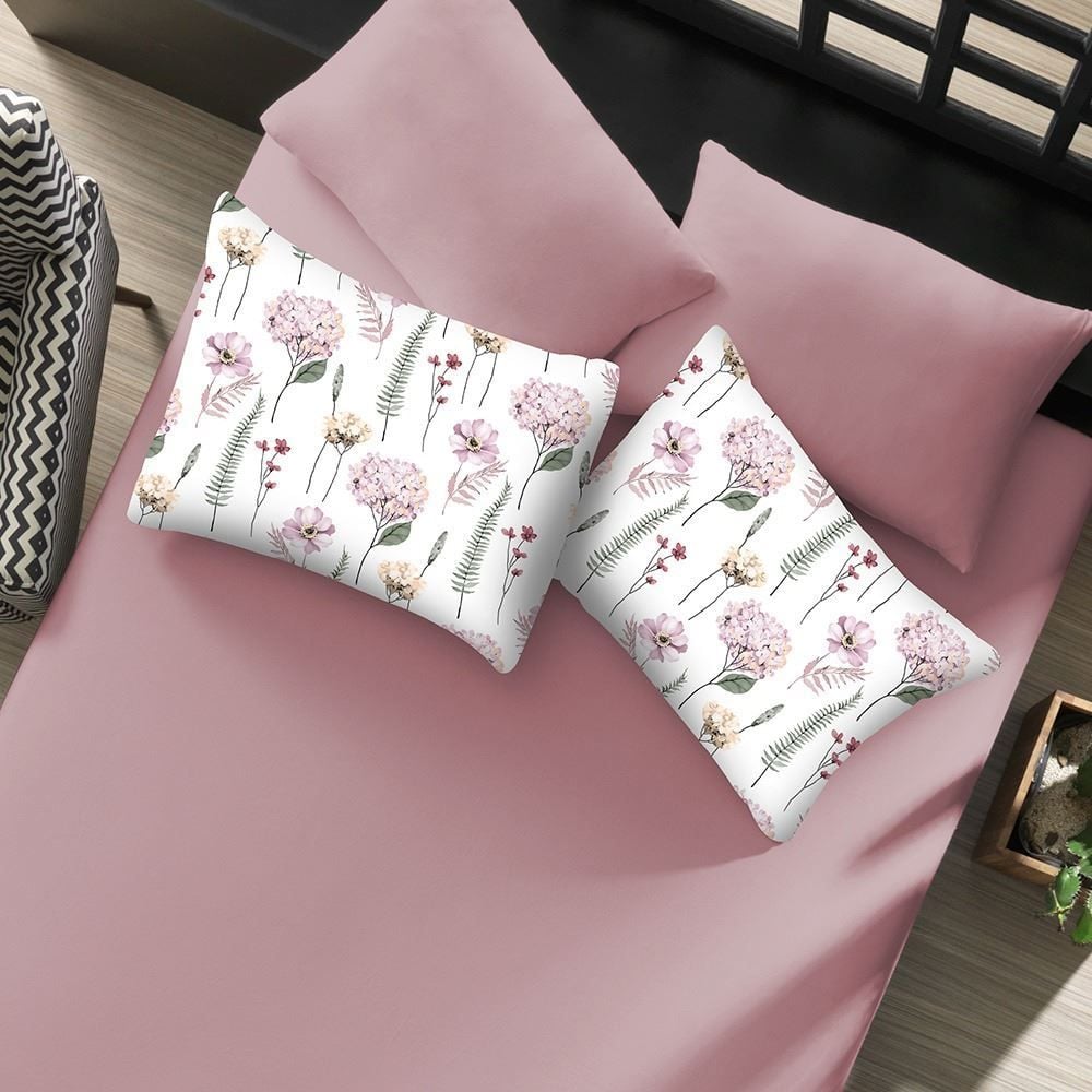 Jogo de Cama Casal Malha Solecasa Havan Casa 3 pçs - Jardim Rosa Suave