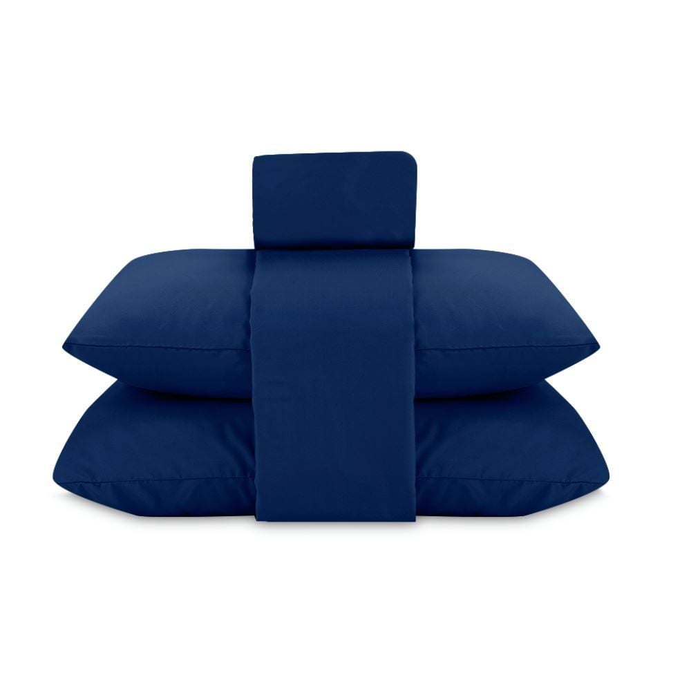 Jogo De Cama Casal Elegance Liso Havan Casa 4 Pçs - Azul Marinho 
