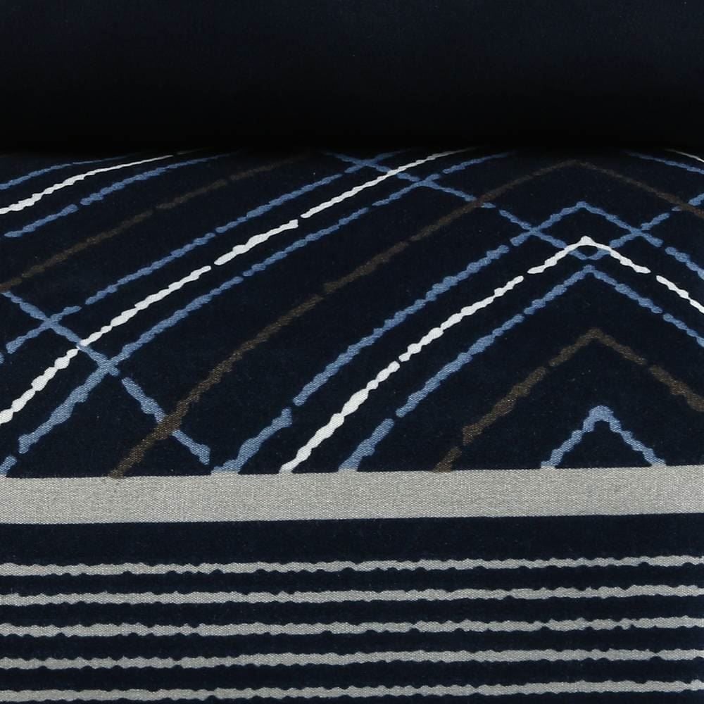 Jogo De Cama Casal Micropercal Havan Casa 4 Pçs - Marinhos Listra Marinho