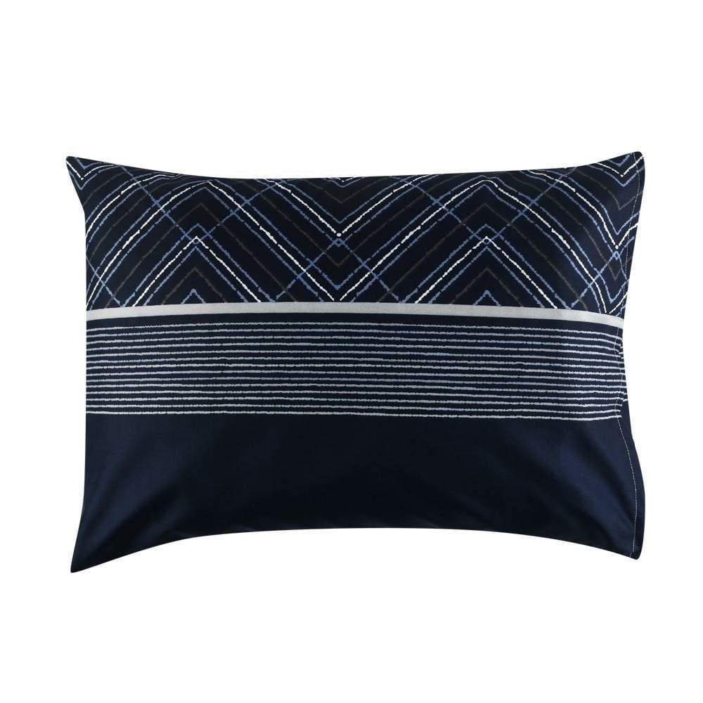 Jogo De Cama Casal Micropercal Havan Casa 4 Pçs - Marinhos Listra Marinho