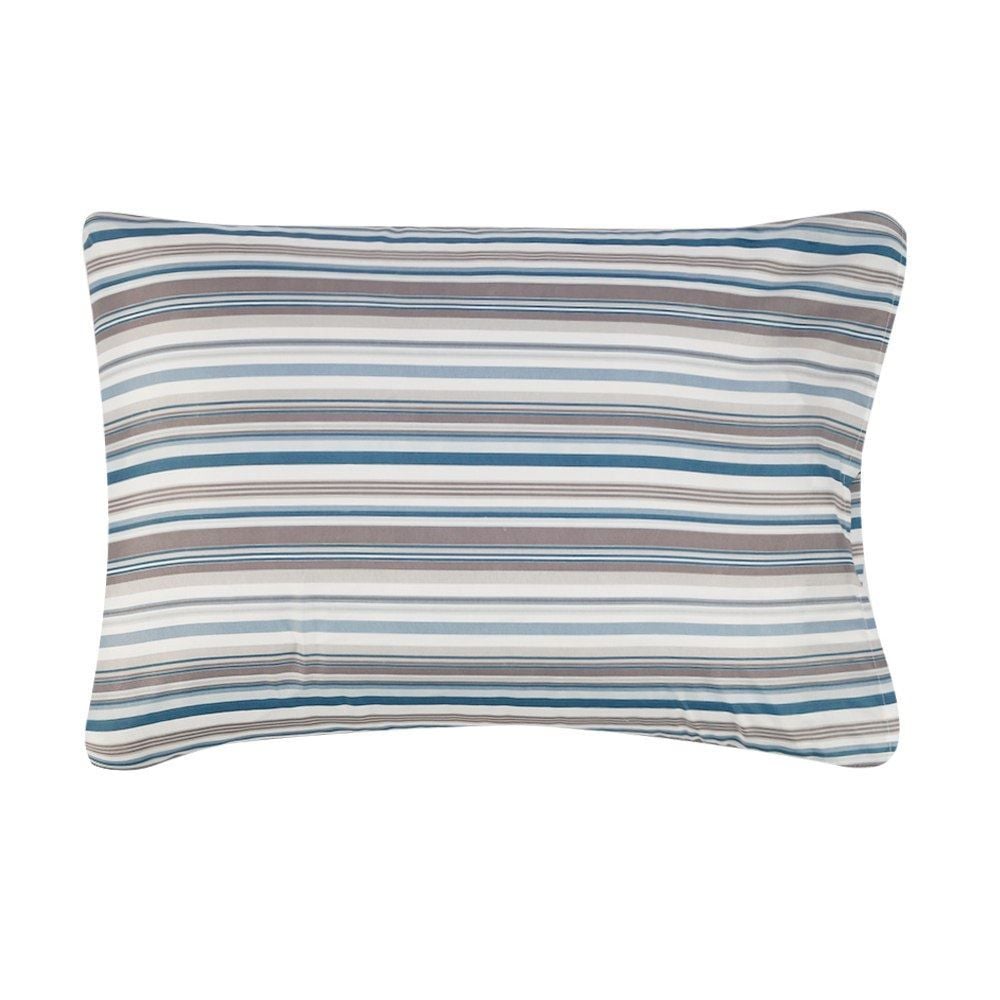 Jogo de Cama Casal Napoli Havan Casa 4 pçs - Mink Listra Azul