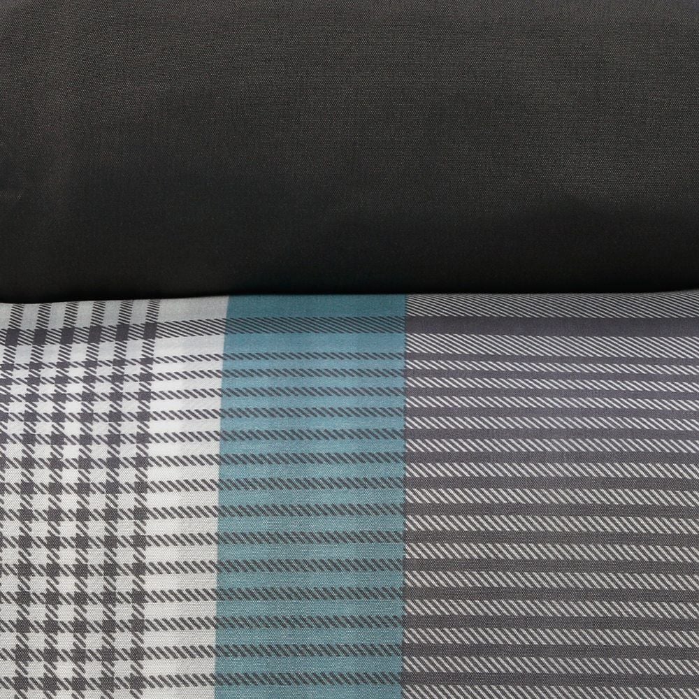 Jogo de Cama Casal Napoli Havan Casa 4 pçs - Pedro Xadrez Cinza