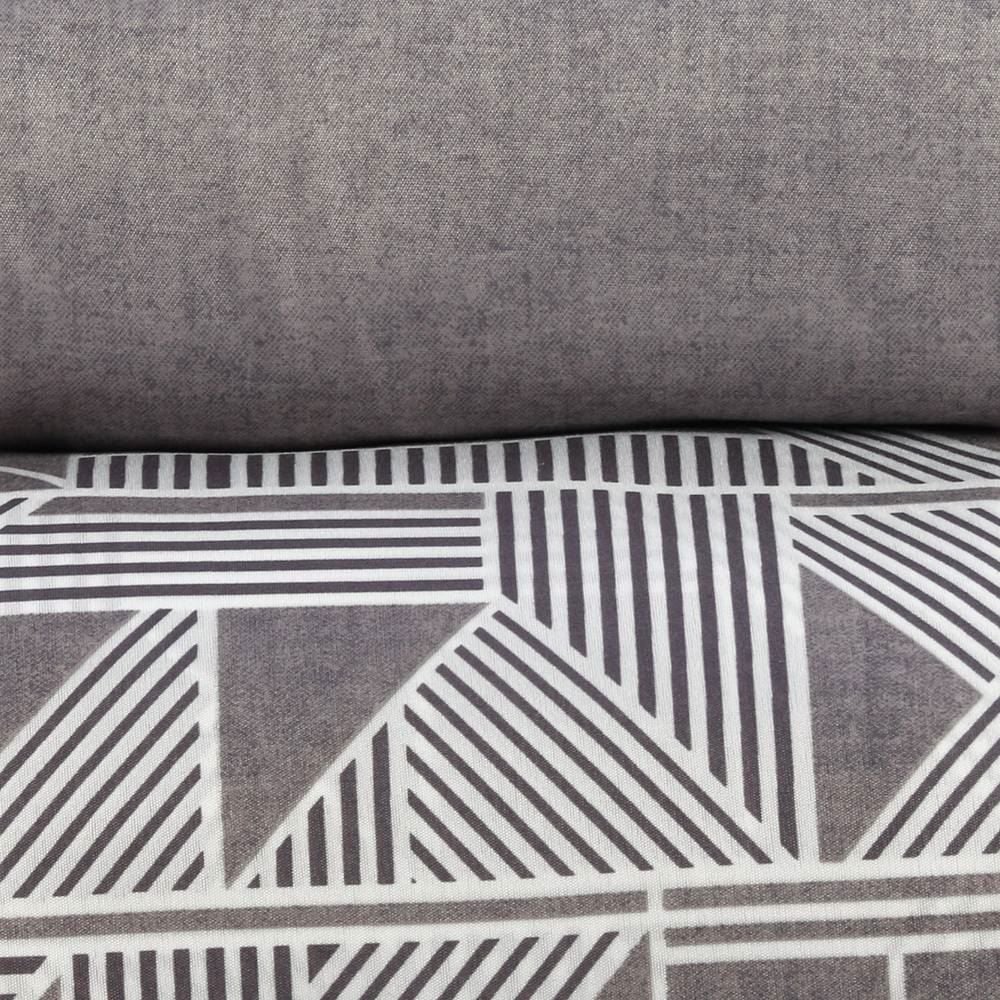 Jogo de Cama Casal Napoli Havan Casa 4 pçs - Gráfico Geométrico Cinza