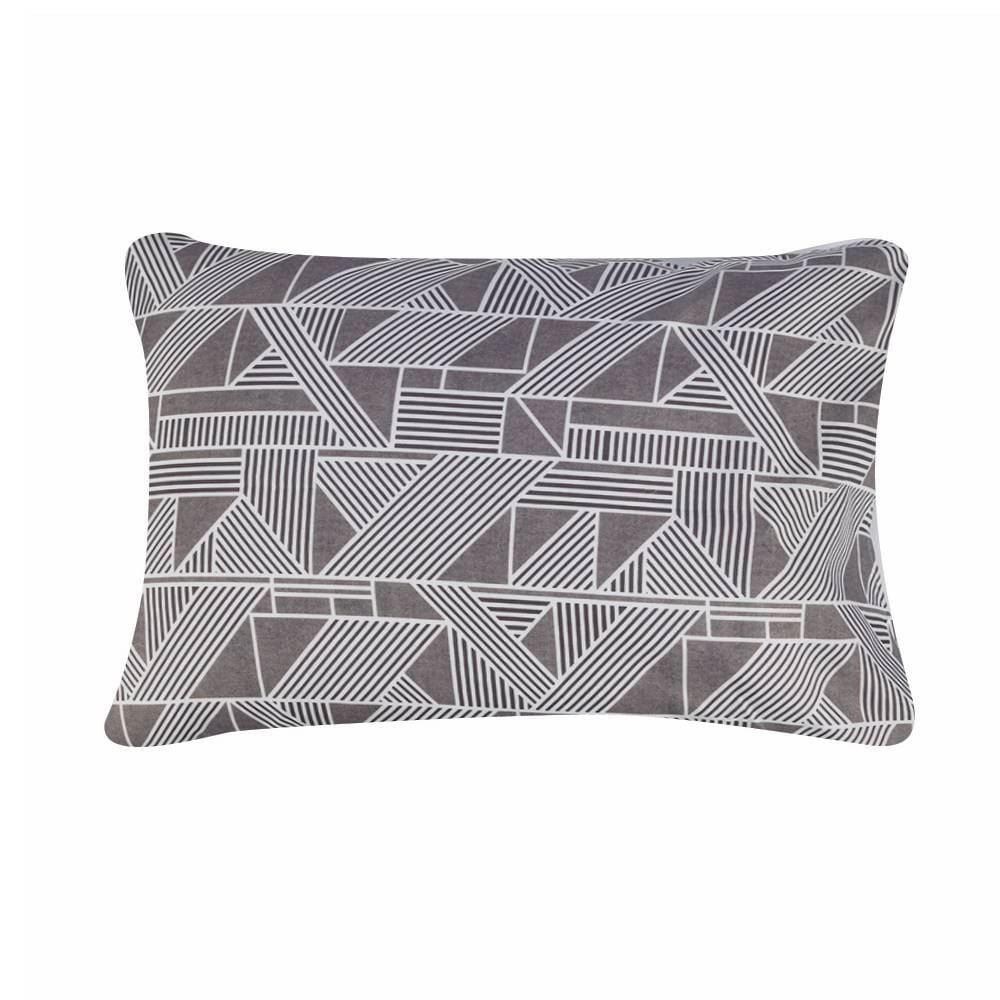 Jogo de Cama Casal Napoli Havan Casa 4 pçs - Gráfico Geométrico Cinza