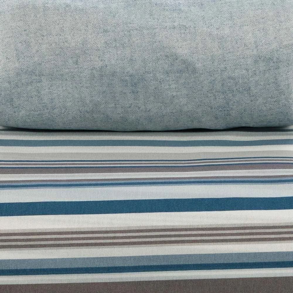 Jogo de Cama Casal Napoli Havan Casa 4 pçs - Mink Listra Azul