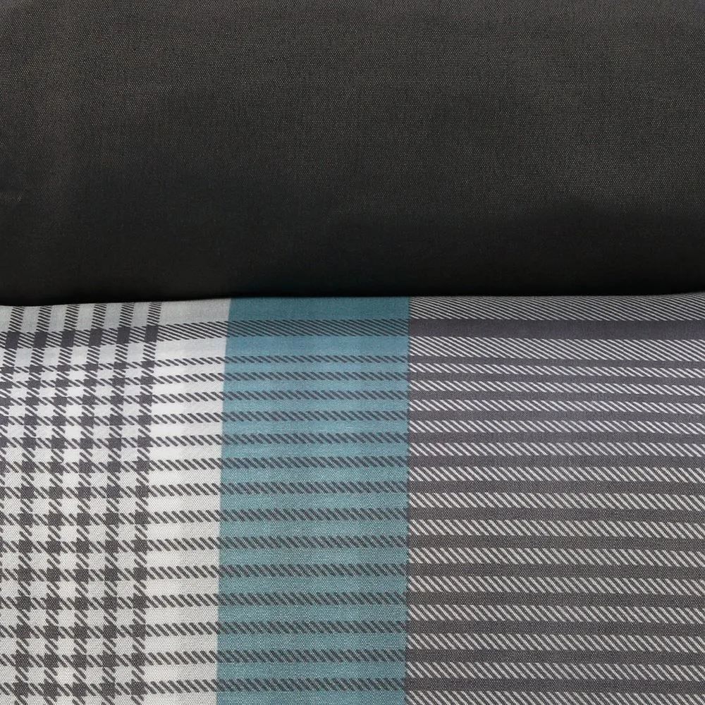 Jogo de Cama Casal Napoli Havan Casa 4 pçs - Pedro Xadrez Cinza