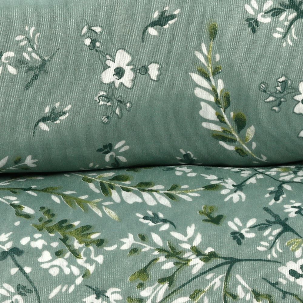 Jogo de Cama Casal Napoli Havan Casa 4 pçs - Garden Folhas Verde