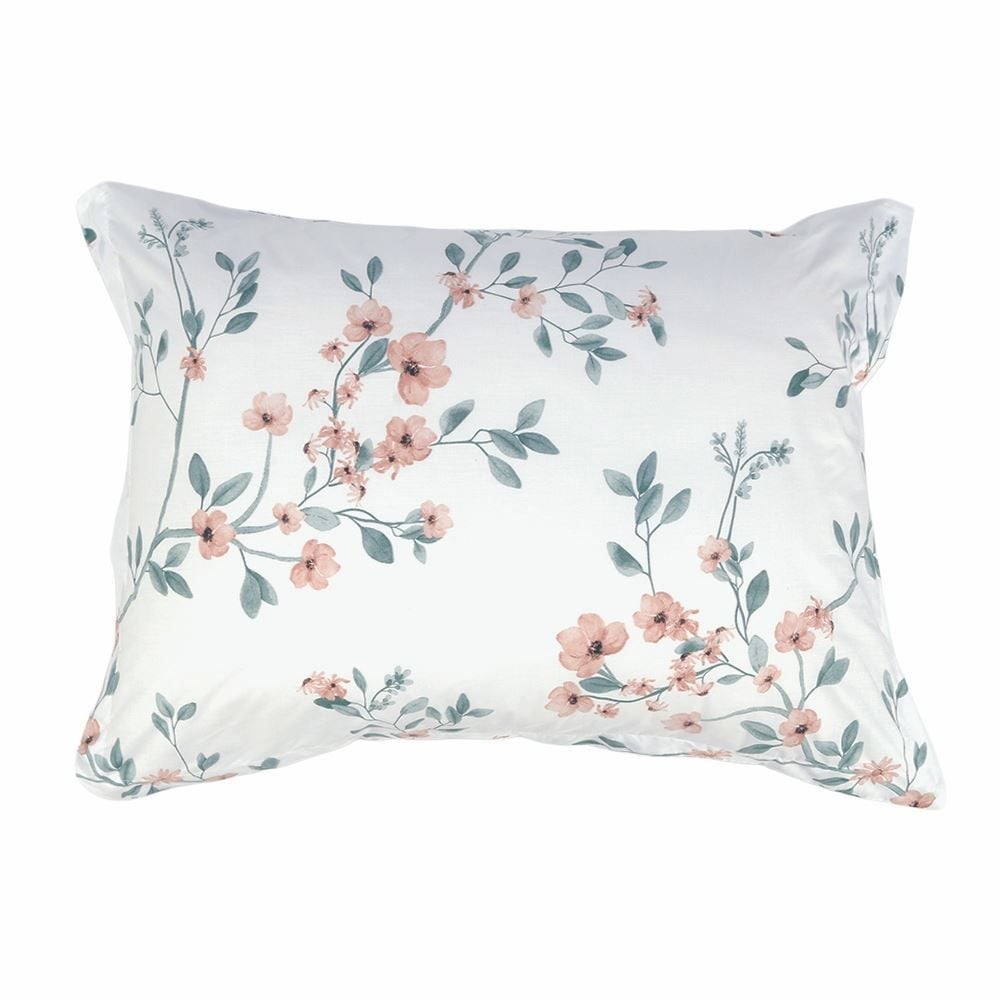 Jogo de Cama Casal Percal Buona Fortuna 4 pçs - Aurora Poa Rosa