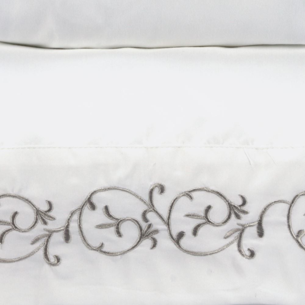 Jogo de Cama Imperial King Bordado Havan Casa 4 Peças - Branco