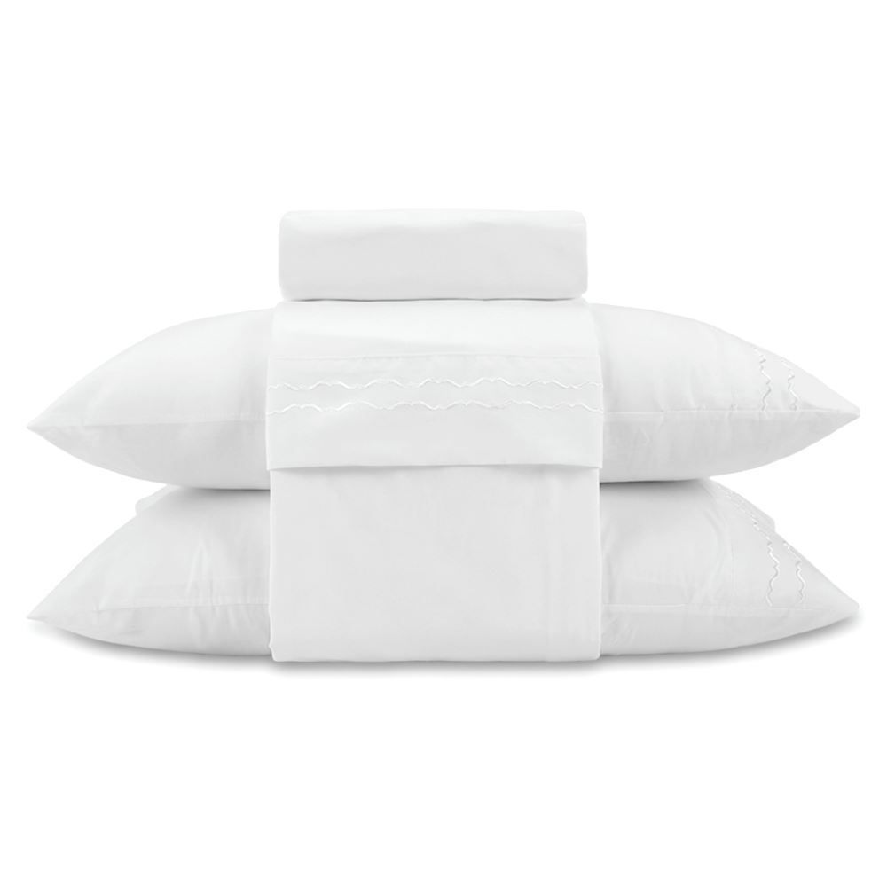 Jogo de Cama Imperial King Bordado Havan Casa 4 Peças - Branco