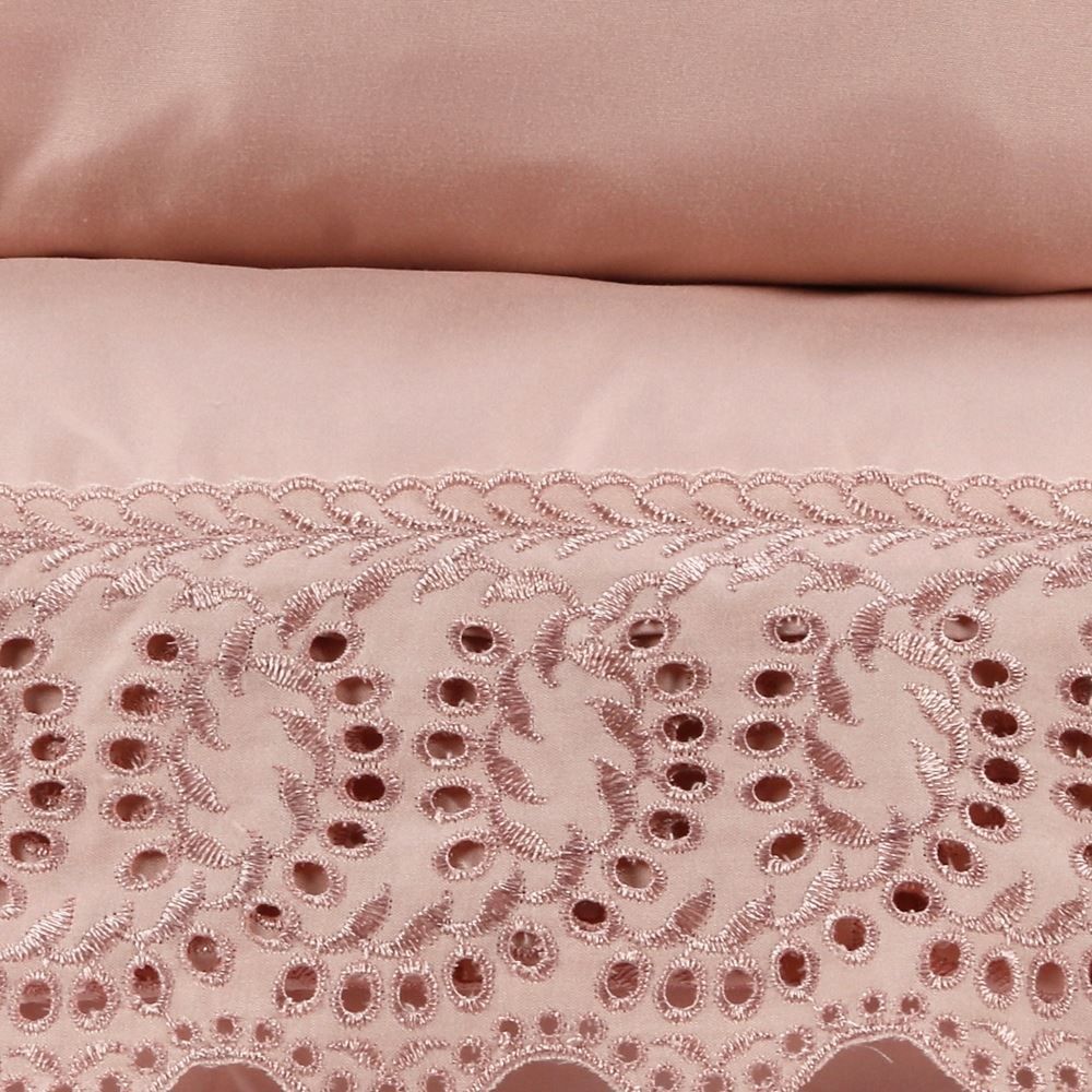 Jogo de Cama Imperial King com Renda Havan Casa 4 pçs - Rosa
