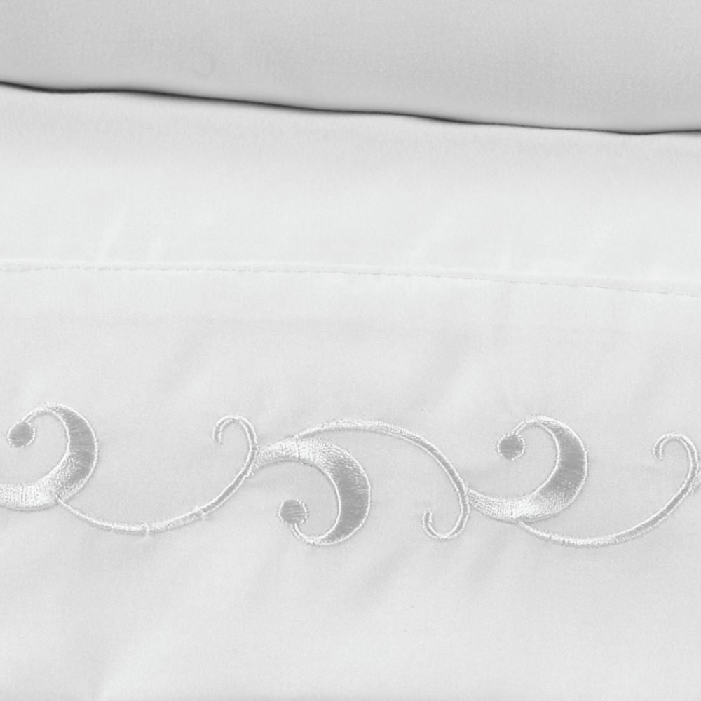 Jogo de Cama Imperial Queen com Bordado Havan Casa 4 pçs - Branco