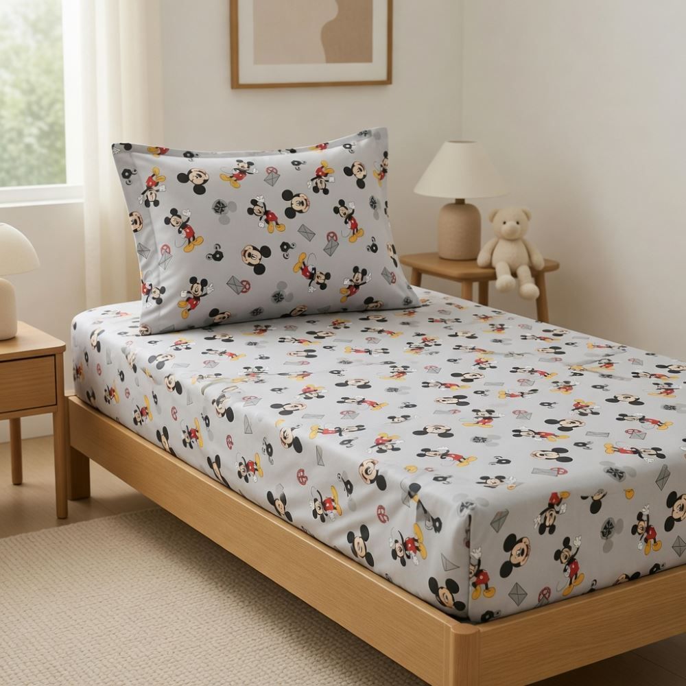 Jogo de Cama Infantil Solteiro Disney by Hedrons 2 pçs - Mickey Work Rotativo