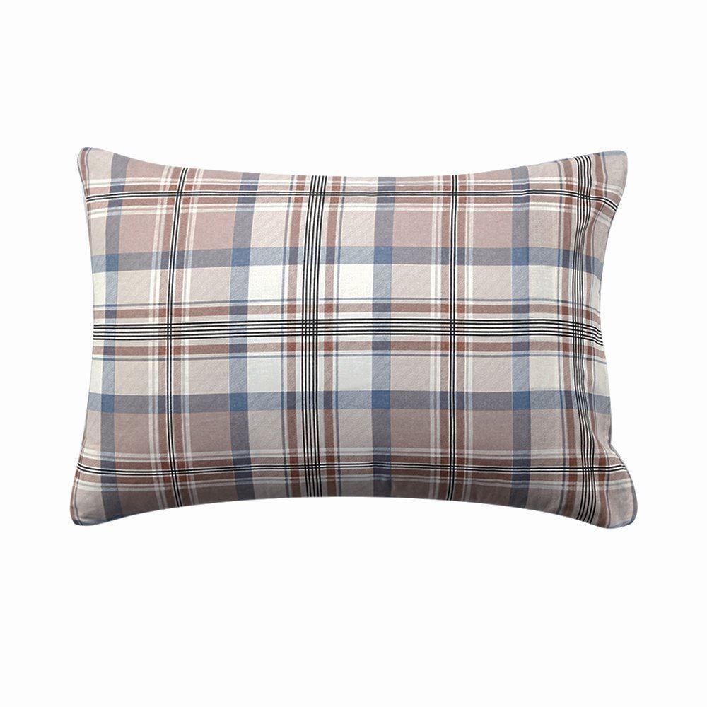 Jogo De Cama King 100% Algodão Royale 4 Peças - Jaqueline Xadrez Bege