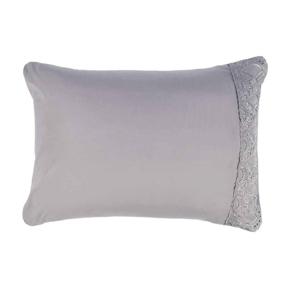 Jogo de Cama King 100% Poliéster com Renda Havan Casa 4 pçs - Cinza Amianto