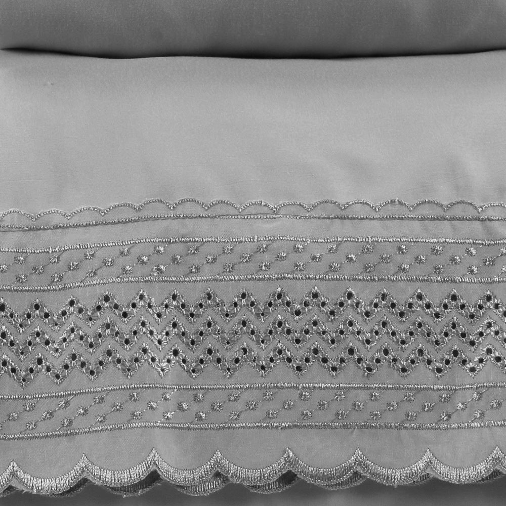 Jogo de Cama King Renda Imperial Havan Casa 4 pçs - Cinza Amianto