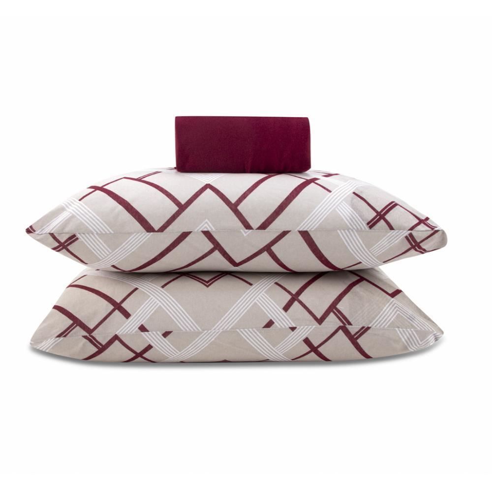 Jogo De Cama King Malha Solecasa Havan Casa 3 Pçs - Zeus Vinho