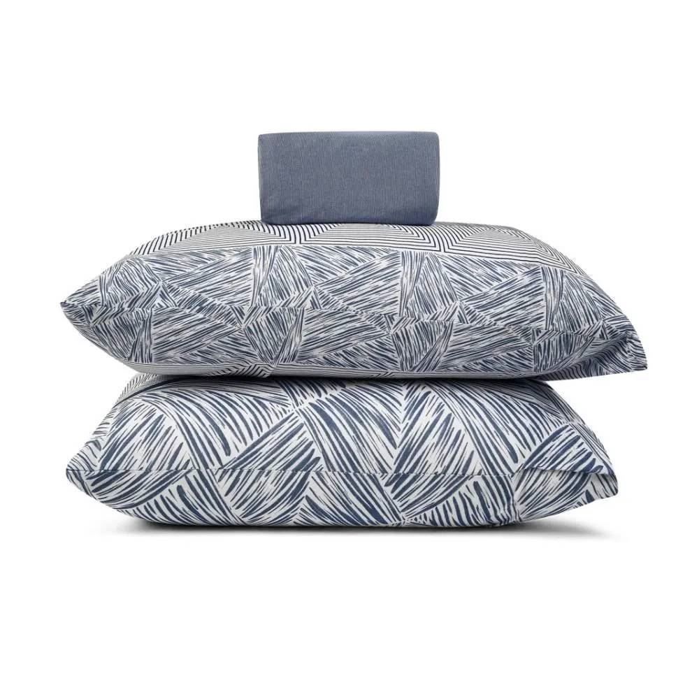 Jogo De Cama King Malha Solecasa Havan Casa 3 Pçs - Canoas Azul Jeans