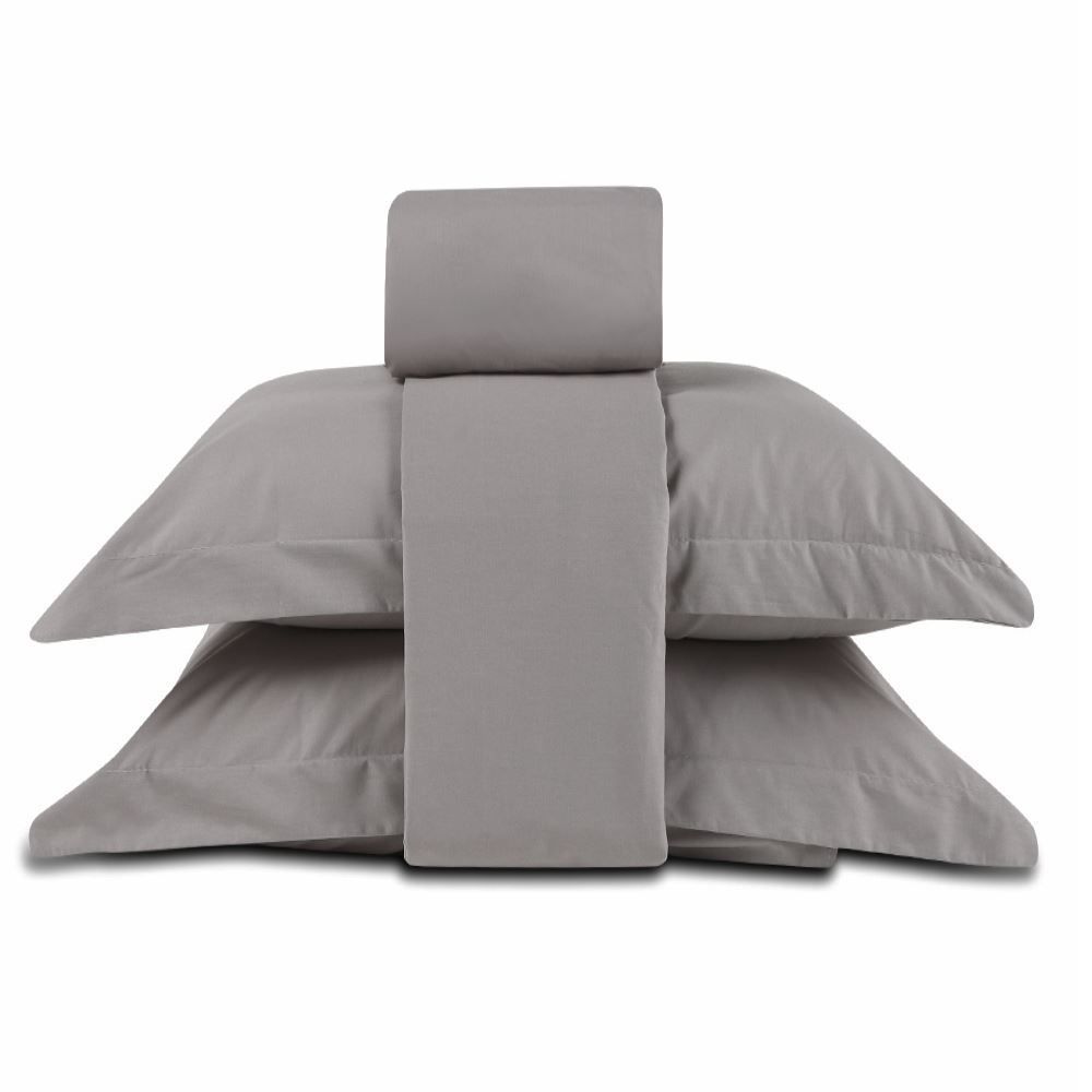 Jogo De Cama King Buona Fortuna 4Peças - Cinza Prata