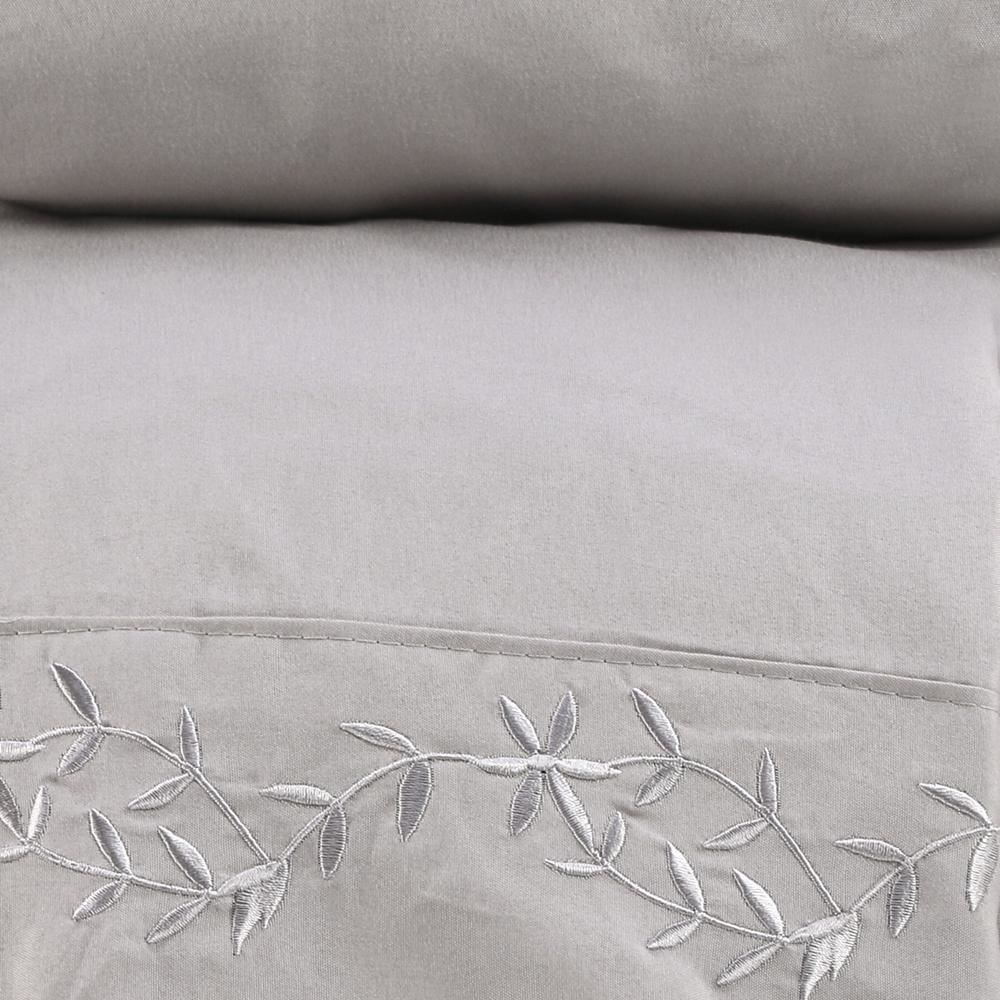 Jogo De Cama King Bordado Havan Casa 4 Pçs - Cinza