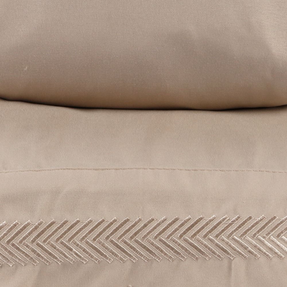 Jogo de Cama King Bordado Havan Casa 4 pçs - Bege