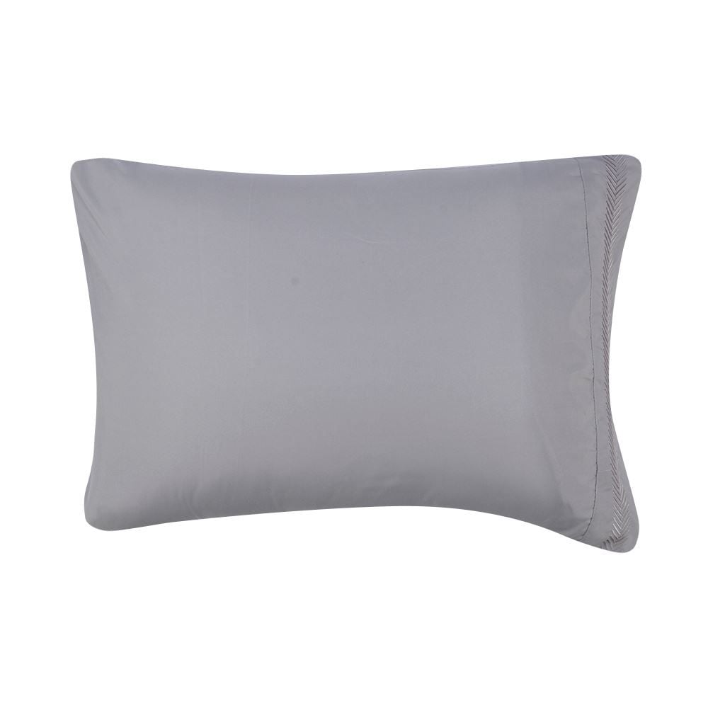 Jogo de Cama King Bordado Havan Casa 4 pçs - Cinza Amianto