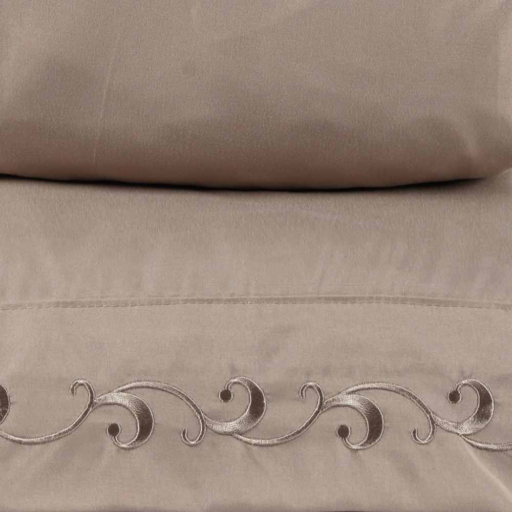 Jogo de Cama King com Bordado Imperial Havan Casa 4 pçs - Bege