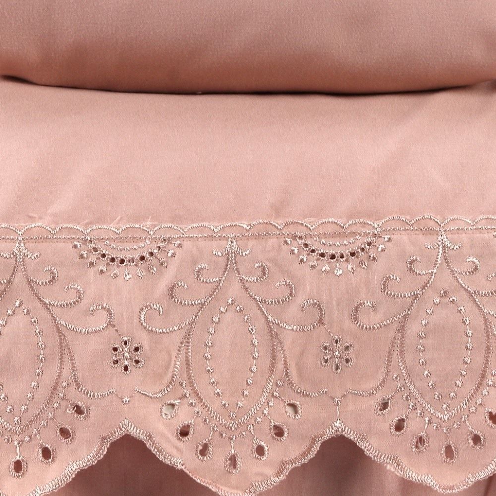 Jogo de Cama King Imperial com Renda 4 pçs Havan Casa - Rosa