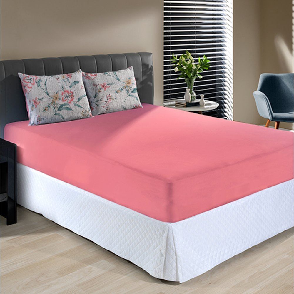 Jogo De Cama King Malha 100% Algodão Solecasa 3 Pçs - Daisy Goiaba