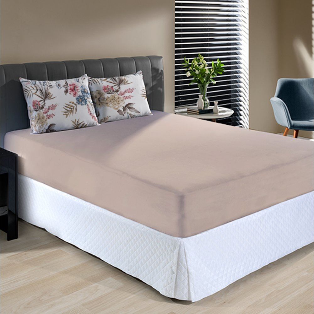 Jogo De Cama King Malha 100% Algodão Solecasa 3 Pçs - Kendy Bege