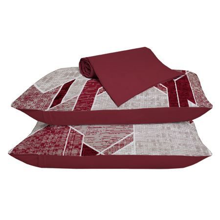 Jogo De Cama King Malha 100% Algodão Solecasa 3 Pçs - RUBI VERMELHO