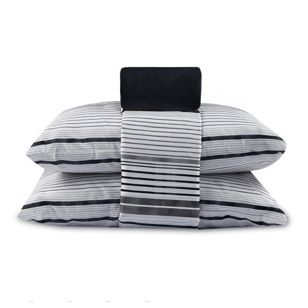 Jogo De Cama King Micropercal 180 Fios Havan Casa 4 Pçs - Tony Listra Cinza