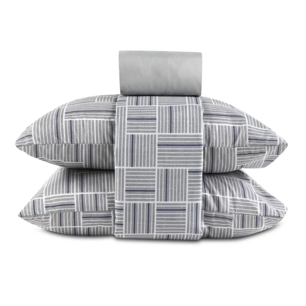 Jogo De Cama King Elegance Havan Casa 4 Pçs - Detroit Geo Cinza