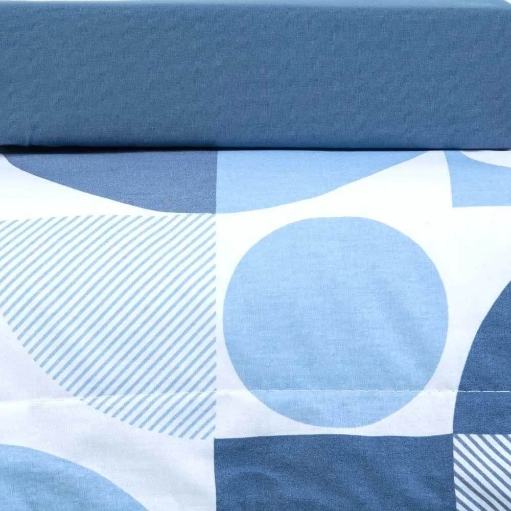 Jogo De Cama King Percal 100% Algodão Buona Fortuna 3 Pçs - Lorenzo Azul