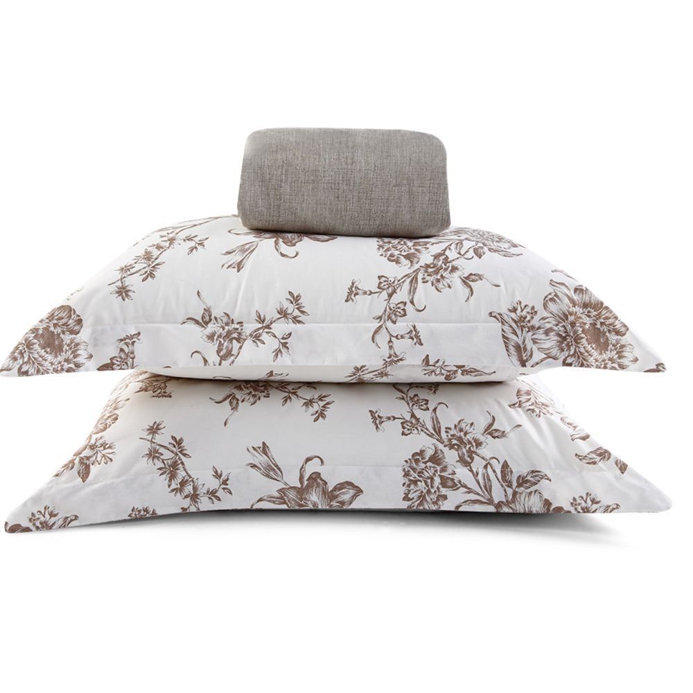 Jogo De Cama King Percal 200 Fios Algodão Buona Fortuna 3 Pçs - Textura Olivia Cru