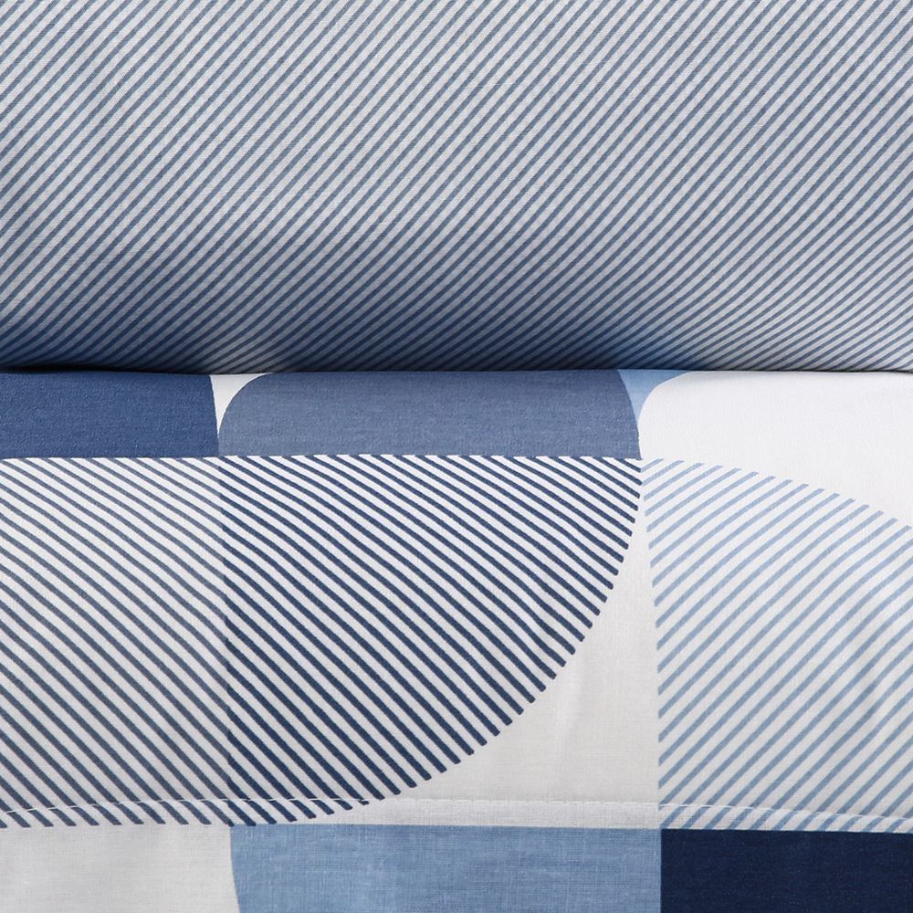 Jogo De Cama King Percal 200 Fios Algodão Buona Fortuna 3 Pçs - Textura Lorenzo Azul