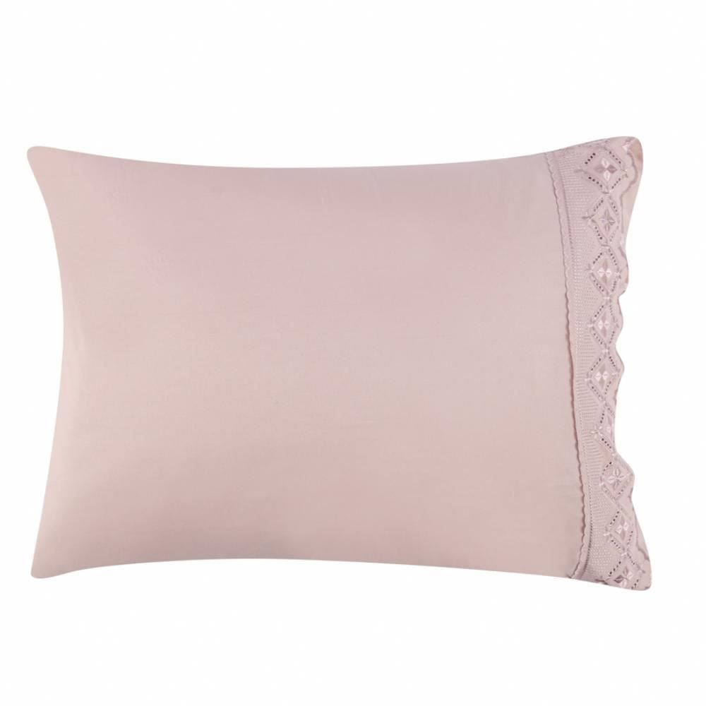 Jogo De Cama Queen 100% Poliéster Com Renda Havan Casa 4 Pçs - Rosa