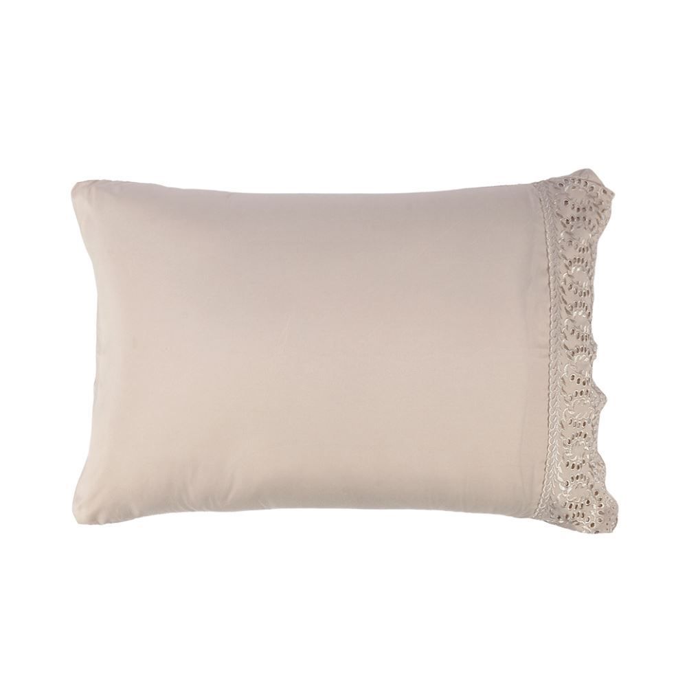 Jogo de Cama Queen 100% Poliéster com Renda Havan Casa 4 pçs - Bege