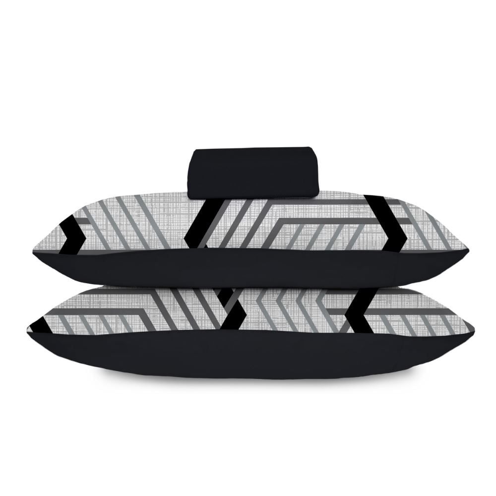 Jogo De Cama Queen Malha Havan Casa 3 Pçs - CARBON/PRETO